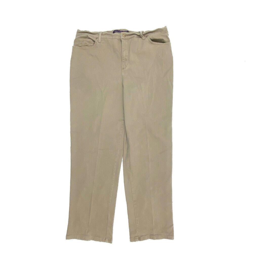Gloria‎ Vanderbilt Amanda Straight Leg Women's size 16 Short Beige Denim Jeans